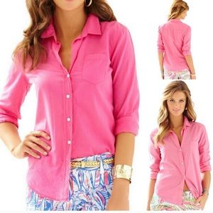 Lilly Pulitzer Anna Maria shirt pink sz small